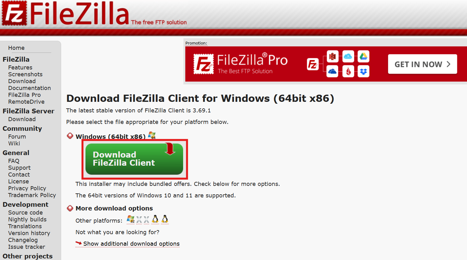 Download FileZilla Client