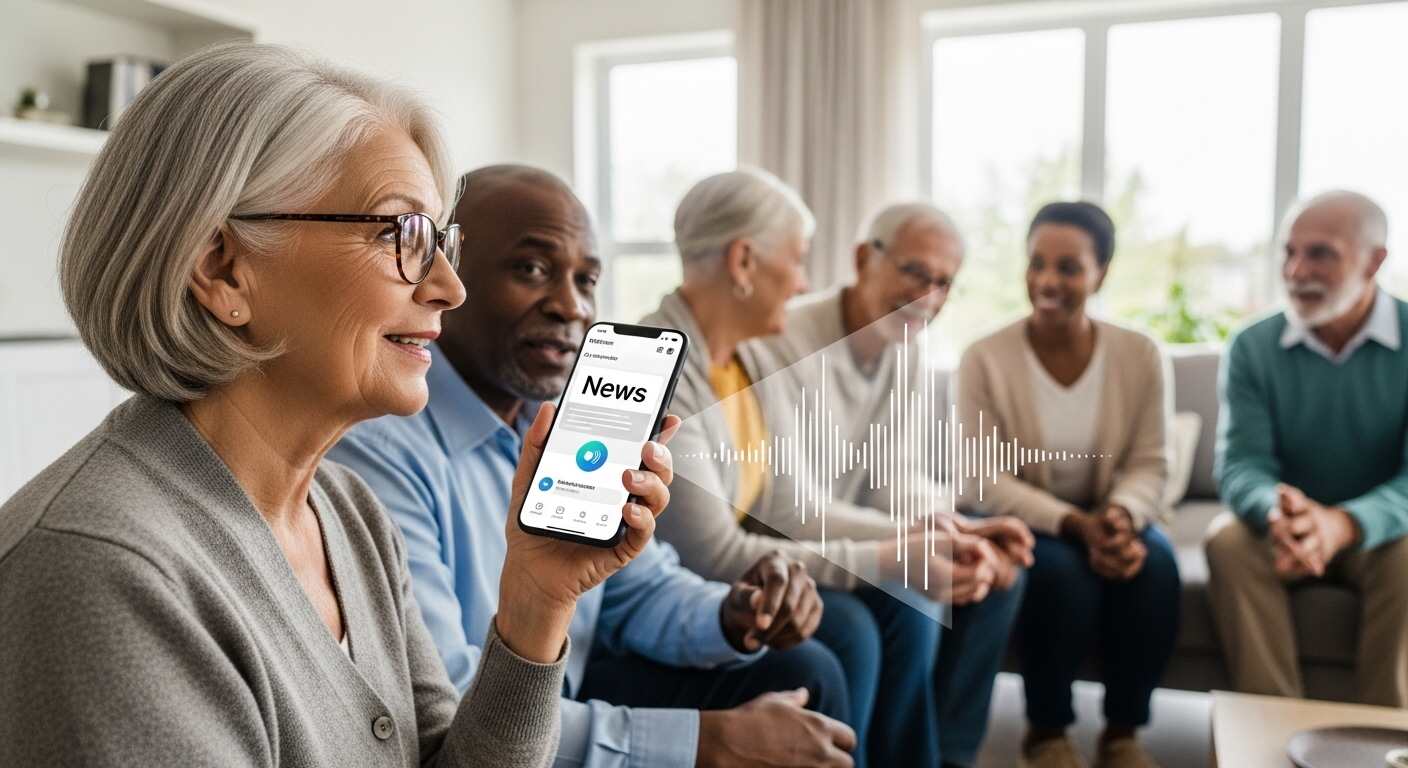 AI 뉴스 요약 기능으로 스마트폰에서 뉴스를 음성으로 듣는 시니어