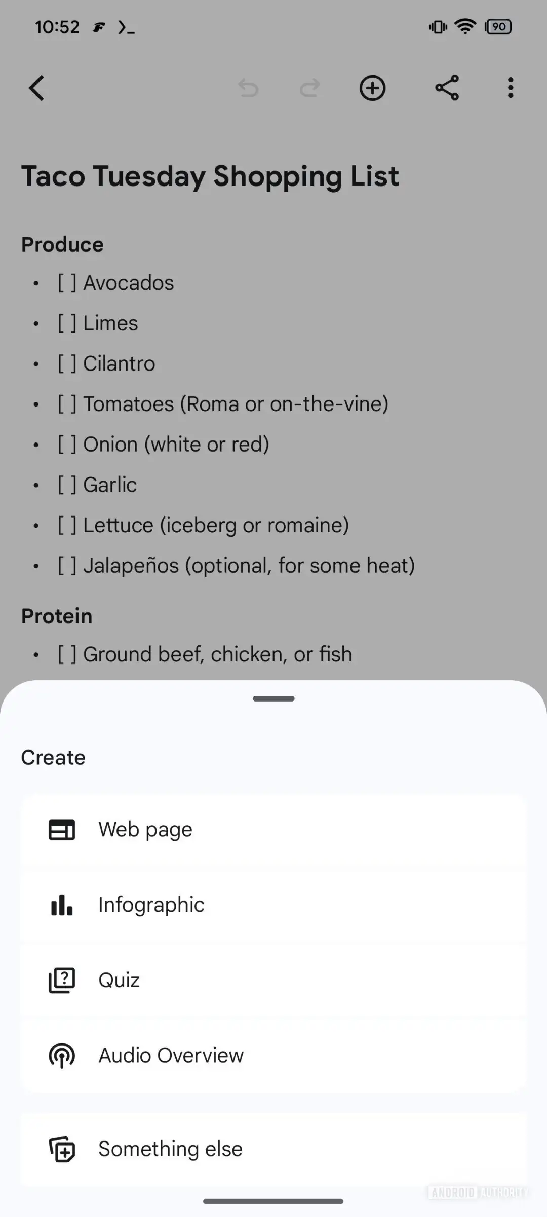 Google Gemini 모바일 앱에 Canvas