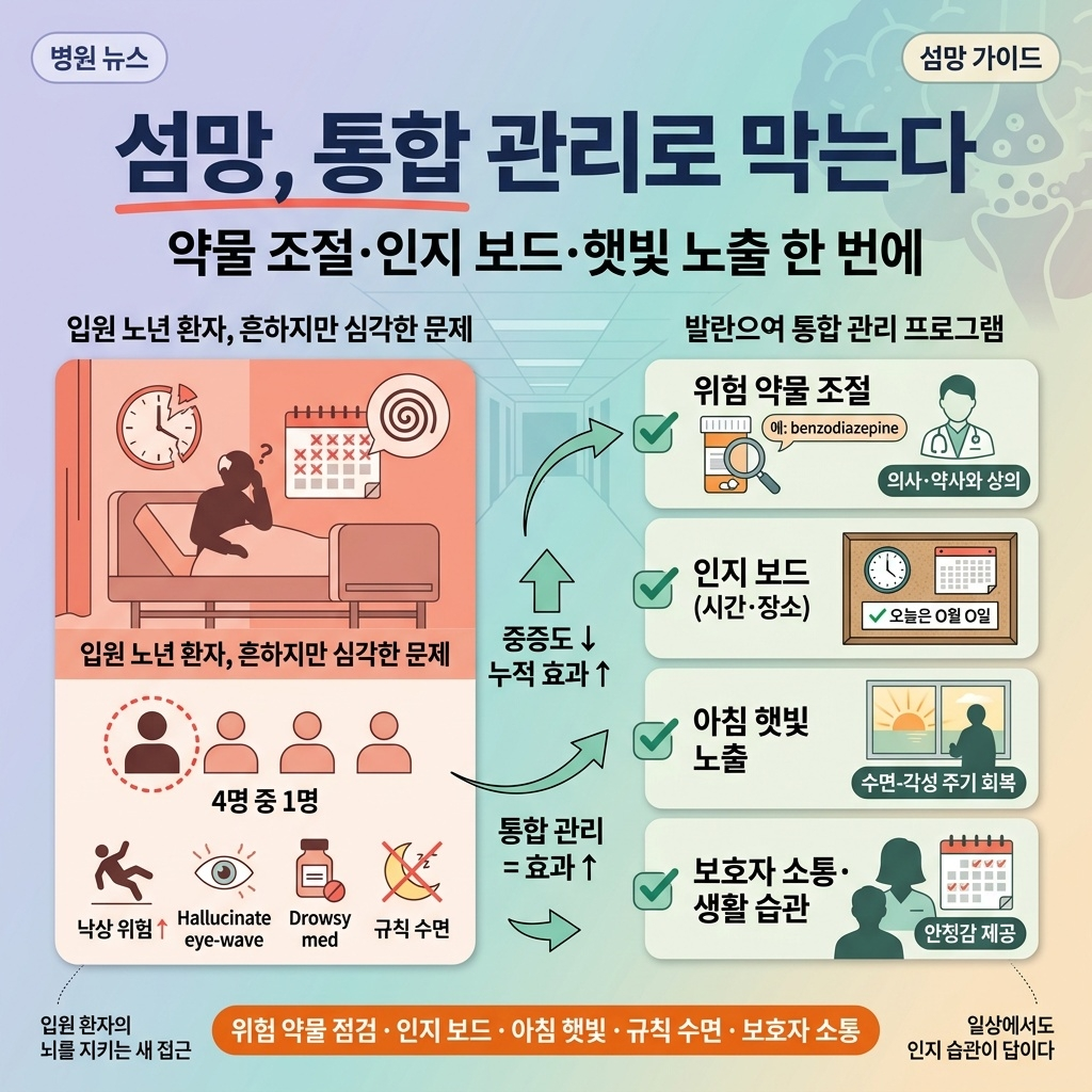 섬망 중증도 낮추는 '통합 관리 프로그램' 개발&hellip;실제 병동 적용, 효과.