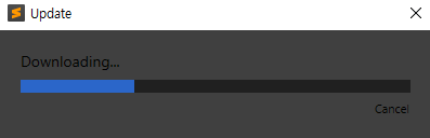 새 버전 다운로드 진행