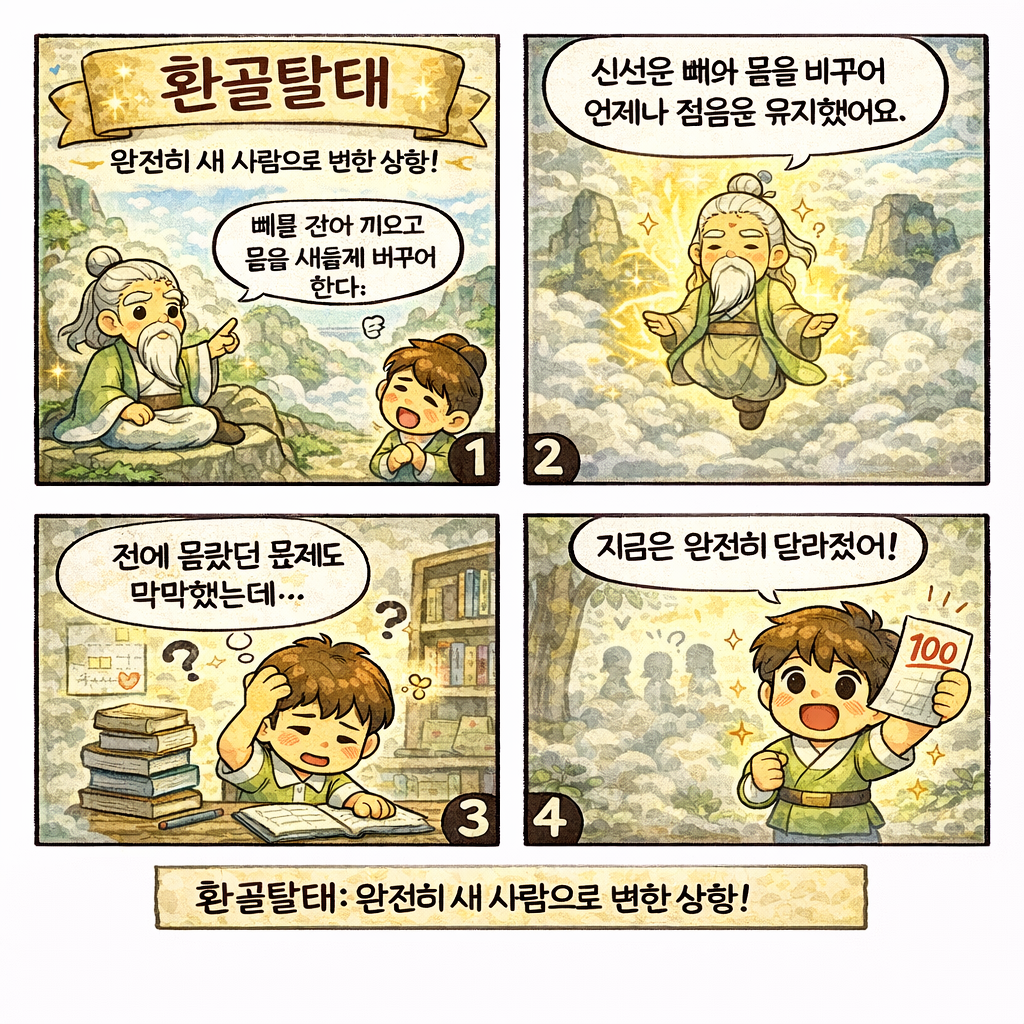 환골탈태 사자성어 이미지