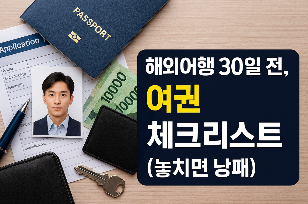 해외여행 30일 전 여권 체크리스트 - 이것만 놓쳐도 출국 불가!