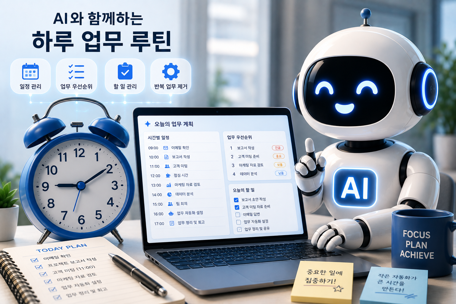 AI로 하루 업무 시간 줄이는 방법