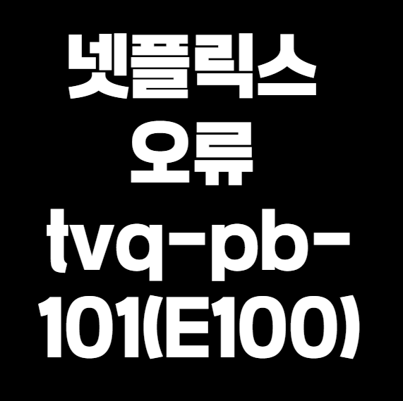 넷플릭스 오류 tvq-pb-101(E100)