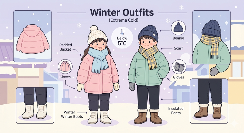 5도 이하 옷차림 (한겨울 체감)