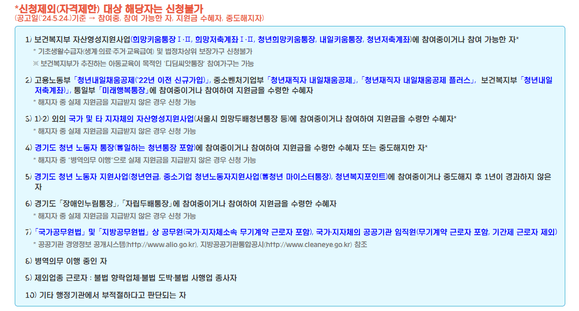 중복가입 불가사항