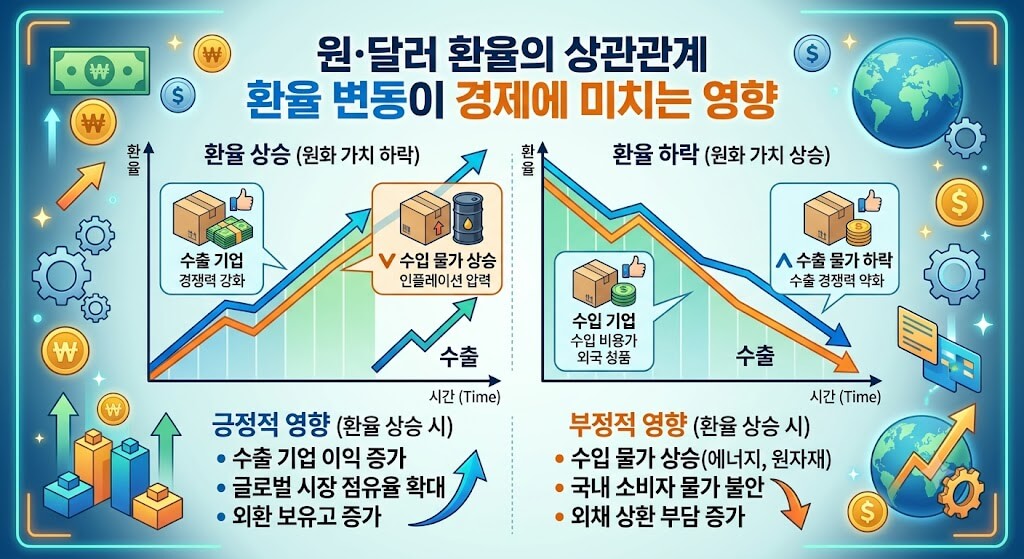 원&middot;달러 환율의 상관관계