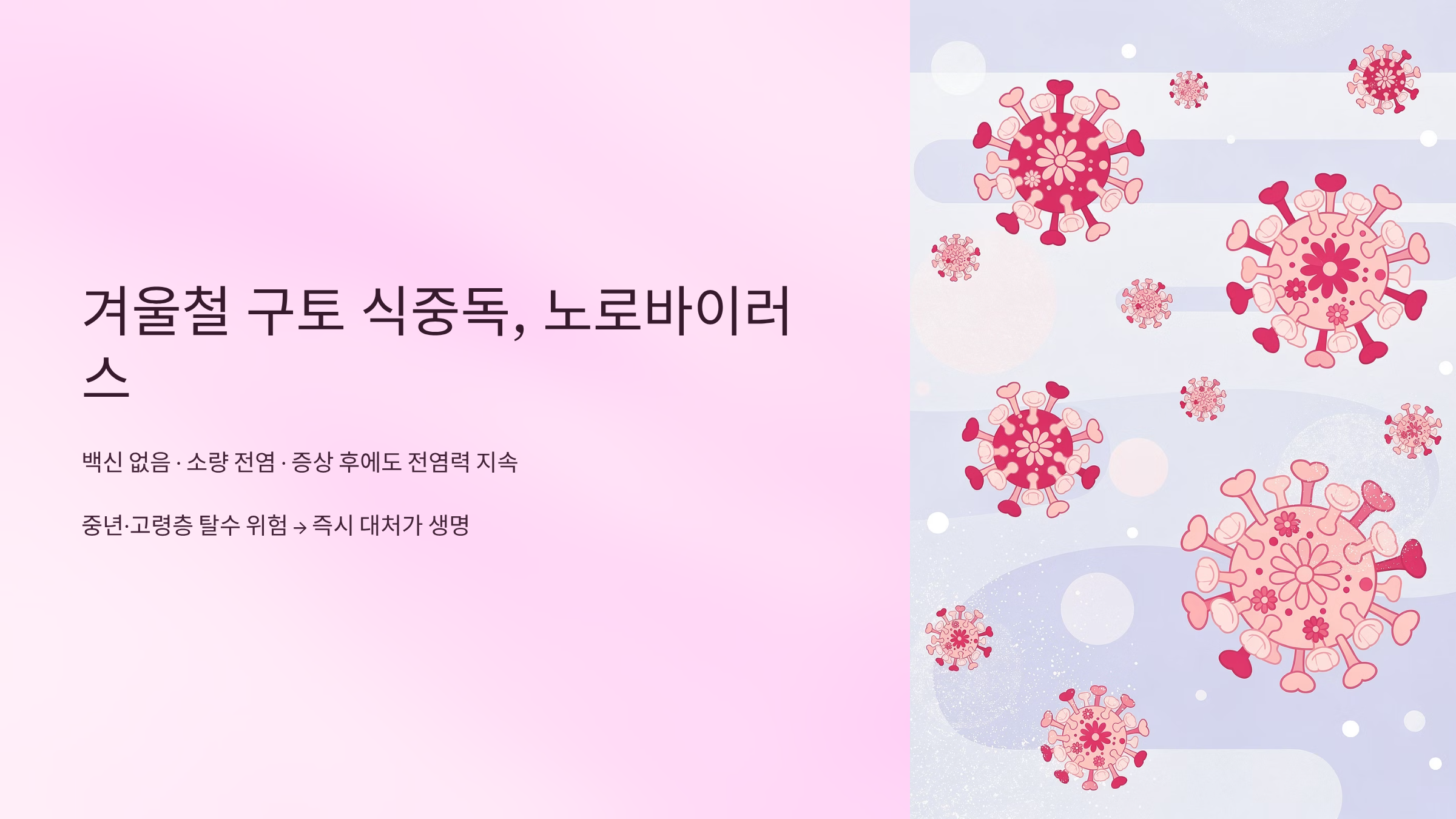 노로바이러스 증상 총정리 ❘ 겨울에 더 위험한 ‘구토 식중독'