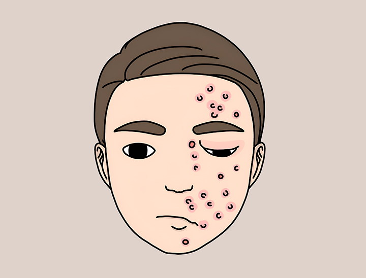 안면에-마비가-있는-남성