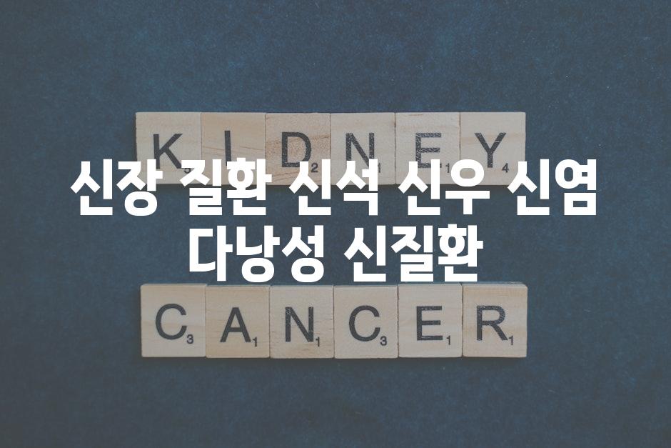 신장 질환 신석 신우 신염 다낭성 신질환