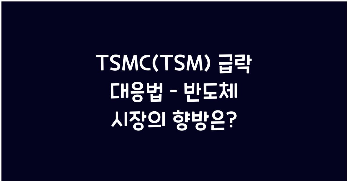TSMC(TSM) 급락 대응법