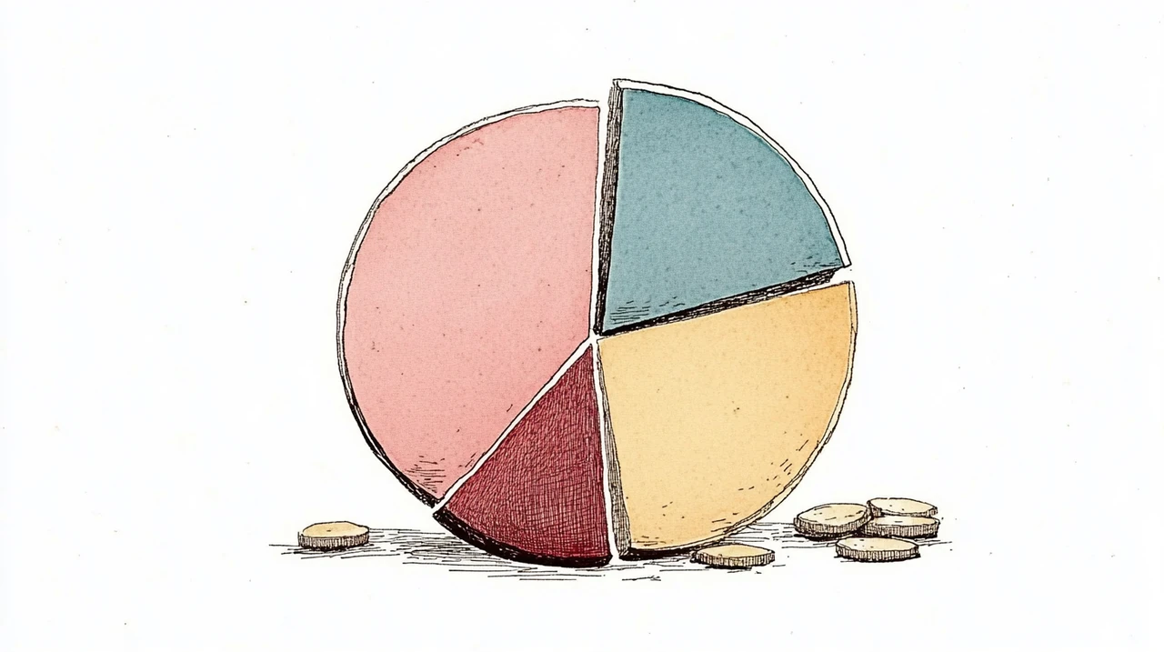 최적화된 S&amp;P500&middot;선진국&middot;기술주 ETF 포트폴리오 비중을 나타낸 미국 연금 ETF 파이 차트, 2025년 추천 구성, 안정적 자산관리와 글로벌 분산 투자 정보 제공