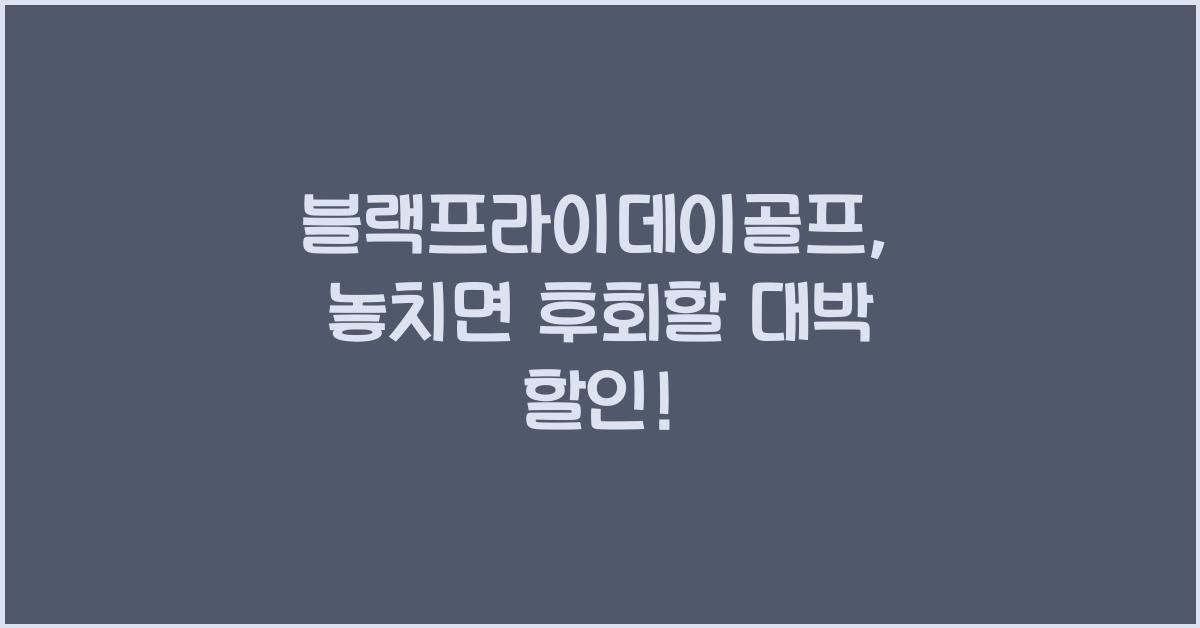 블랙프라이데이골프