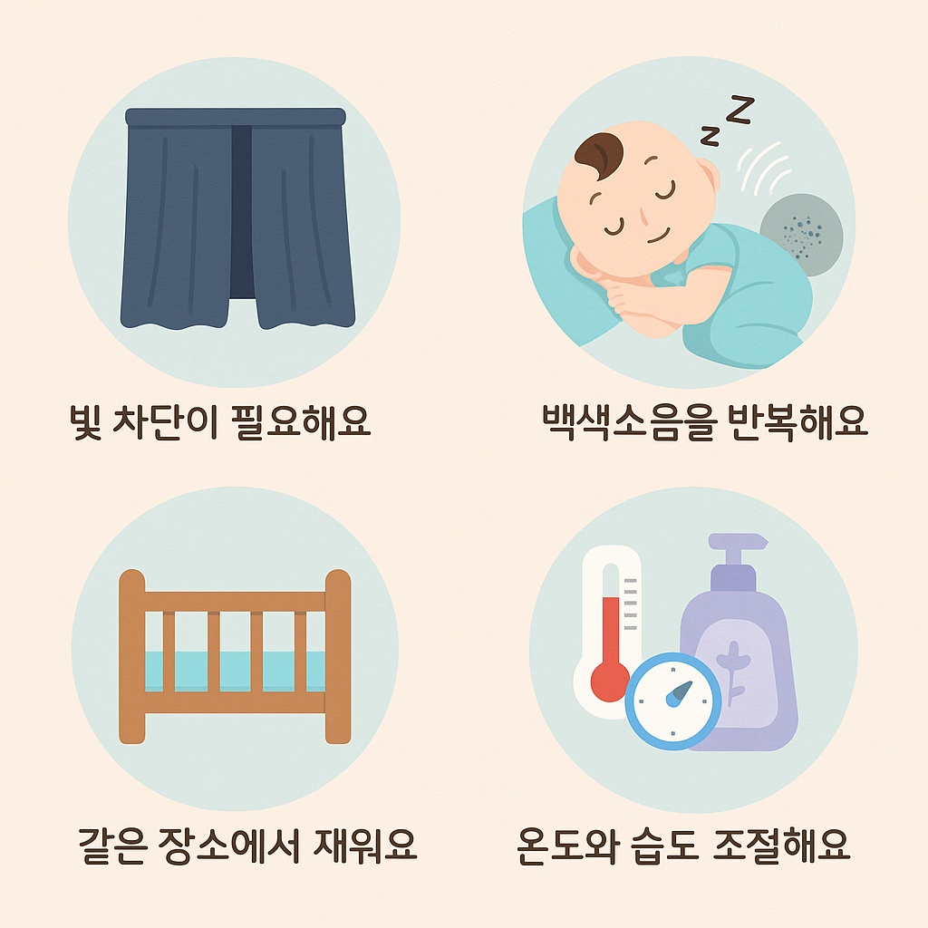 낮잠 자는 신생아 환경 세팅 팁 인포그래픽