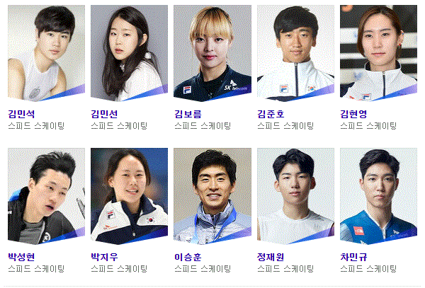 2022 베이징 동계 올림픽 스피드스케이팅 대한민국 한국 선수