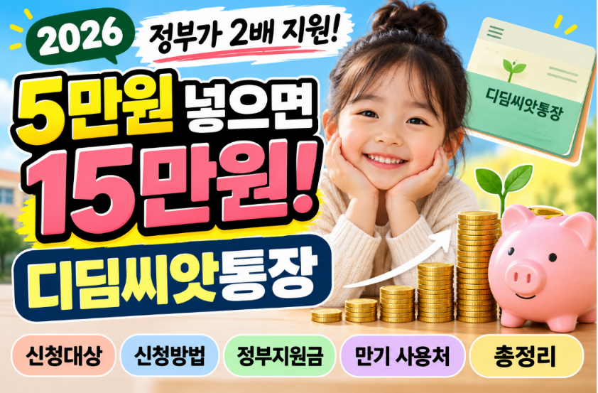 디딤씨앗통장 신청방법 가입대상 10만원 지원