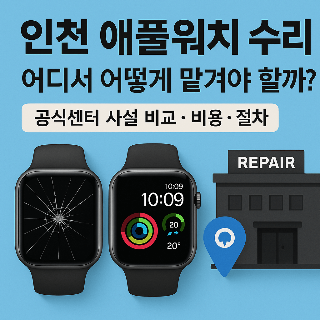 인천 애플워치 수리, 어디서 어떻게 맡겨야 할까? 공식센터와 사설 비교부터 비용&middot;절차까지 완전 정리
