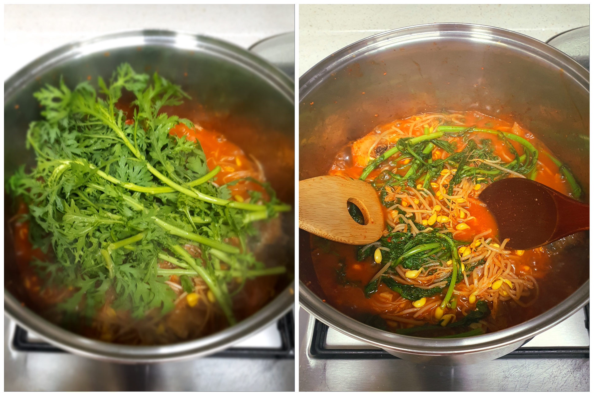 쑥갓을-넣으면-향이-좋습니다.