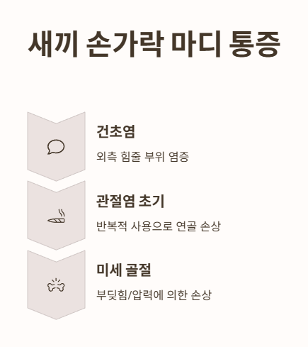 새끼 손가락 마디 통증&amp;#44; 주의해야 할 점