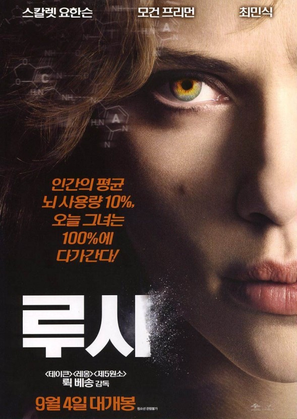 영화 루시 포스터: 스칼렛 요한슨 주연, 인간의 뇌 사용량 100%를 다루는 영화, 9월 4일 개봉