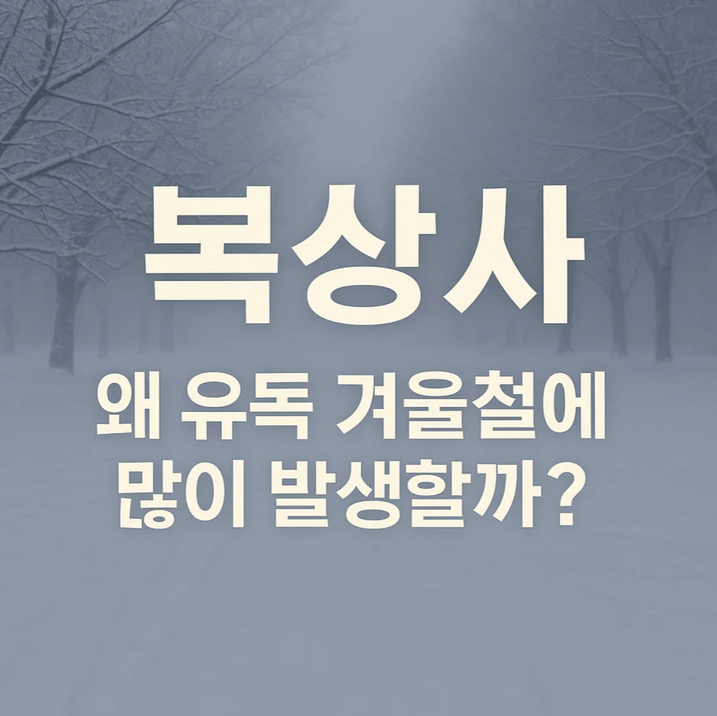 복상사, 왜 유독 겨울철에 많이 발생할까?