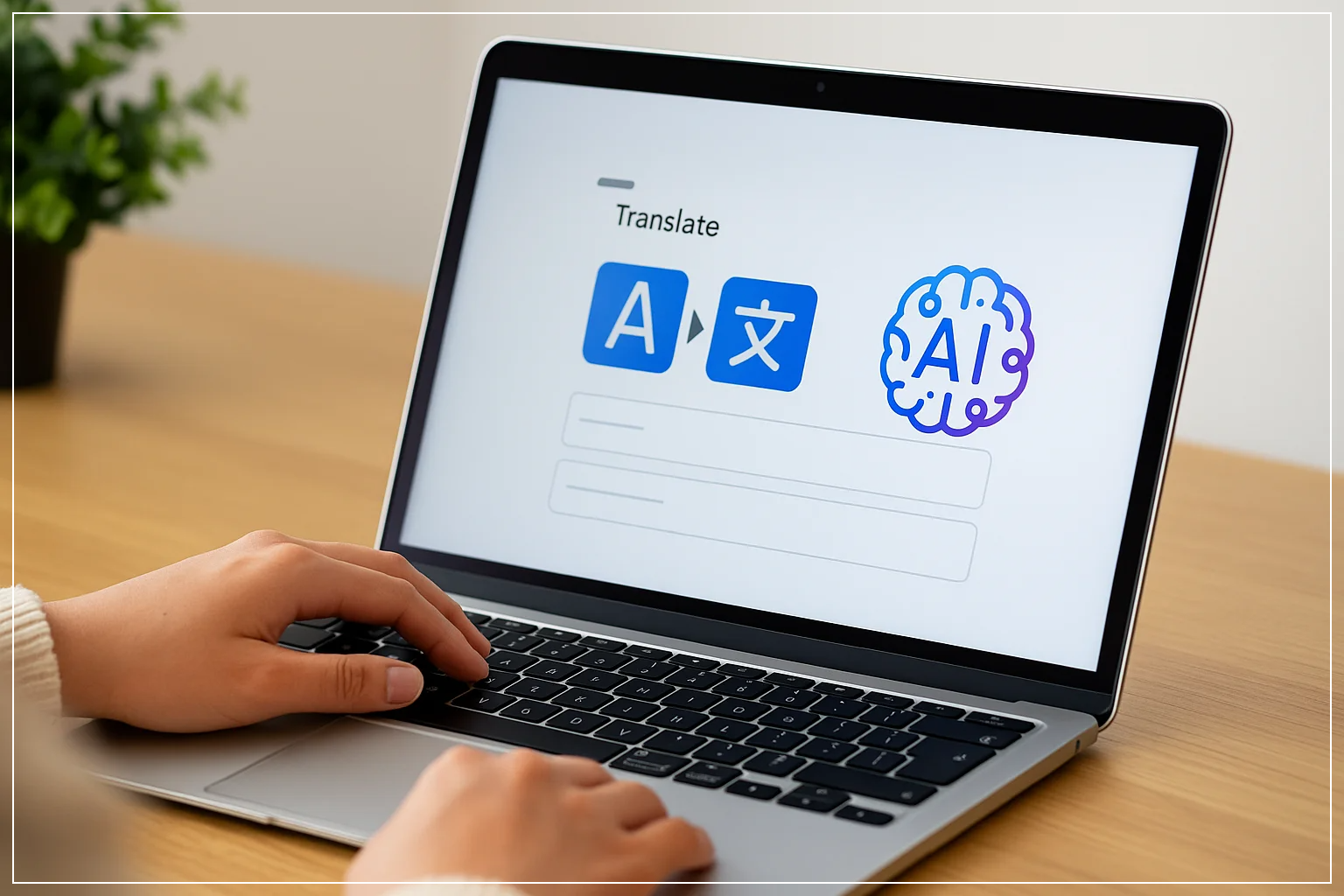 AI 기반 번역 도구를 사용하는 사용자의 모습
