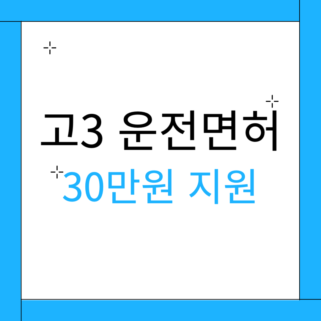 고3 운전면허 30만원 지원 대표 이미지