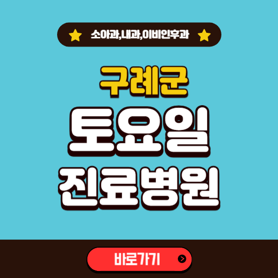 구례군 토요일 진료 병원 찾기 ❘ 주말 문여는 소아과, 내과, 이비인후과 리스트