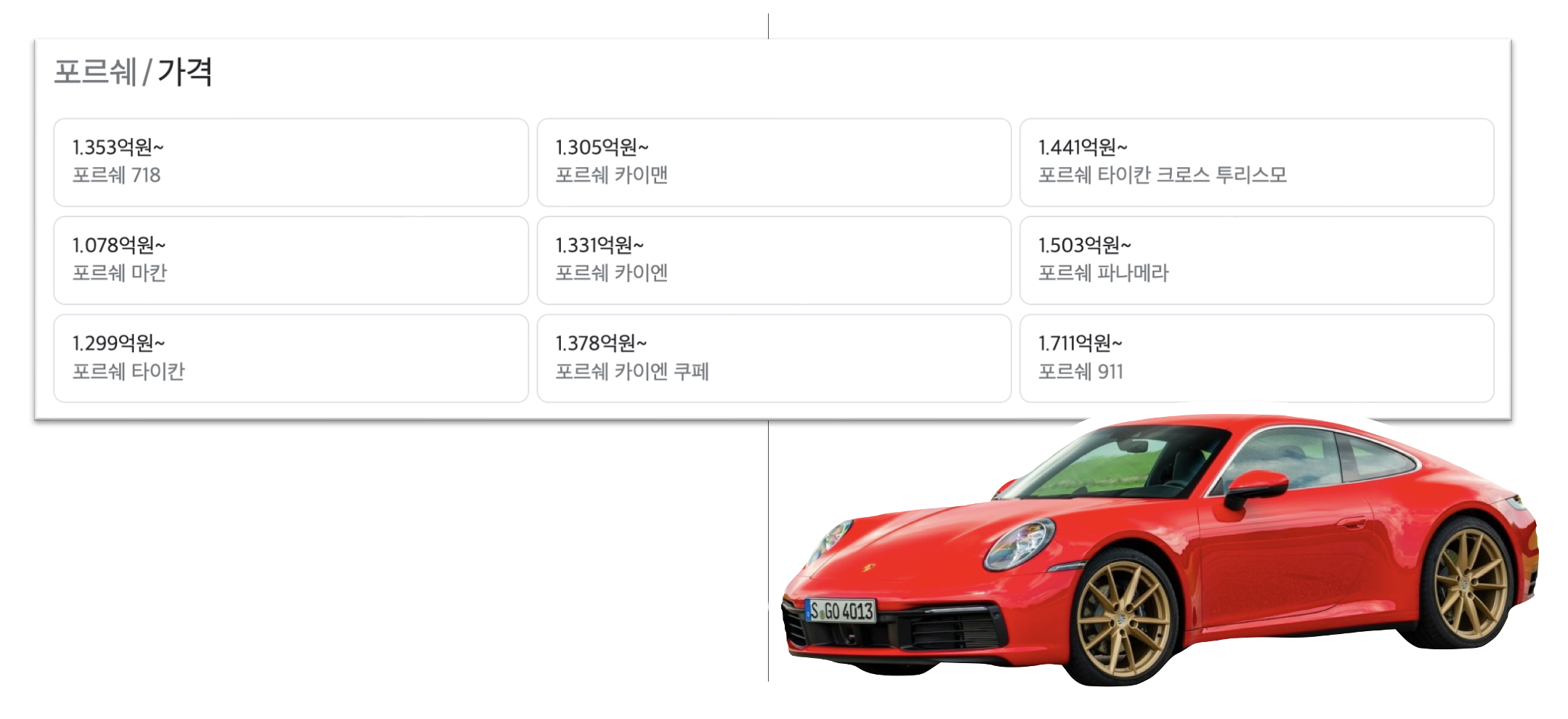 포르쉐 가격 2024