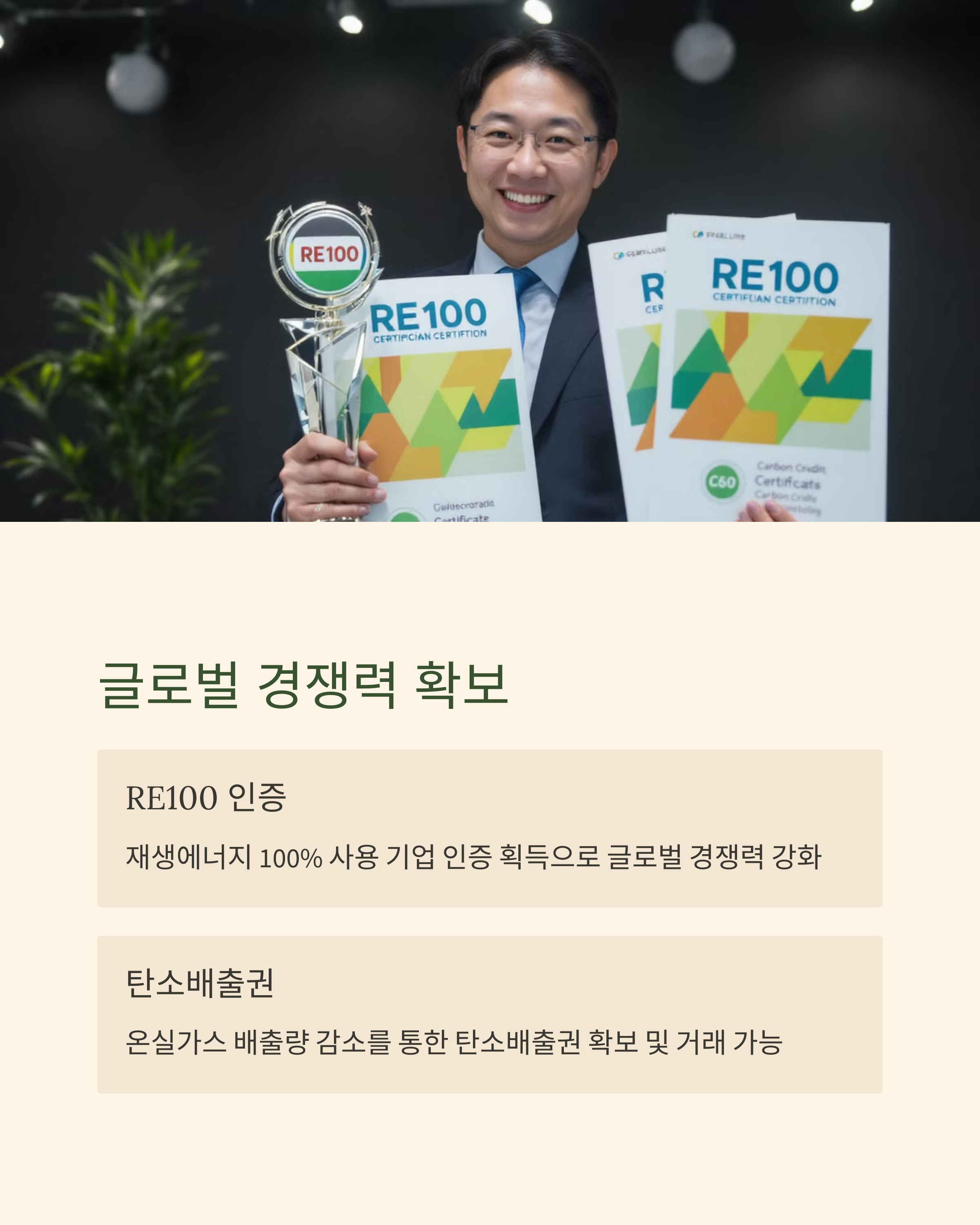 RE100 인증으로 글로벌 경쟁력 확보