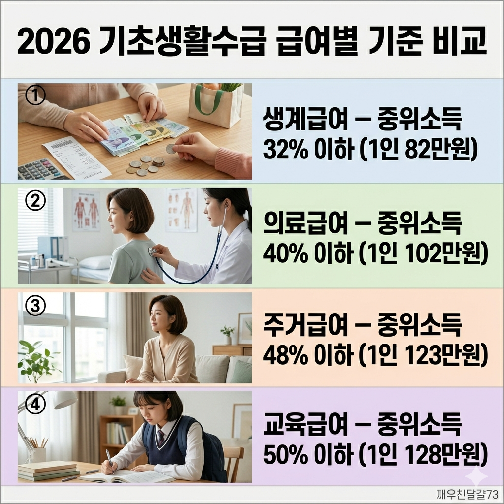 2026 기초생활수급자 신청방법&middot;급여별 기준&middot;달라진 점 총정리