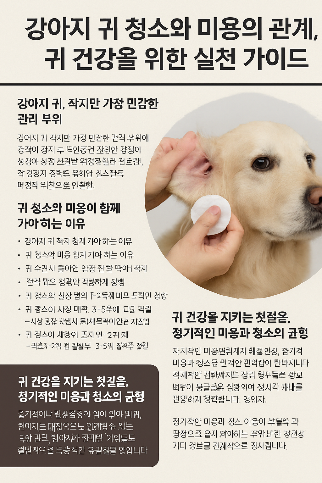 강아지 귀 청소 귀 건강 실천가이드 사진