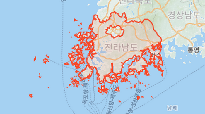 전남-지도-모습