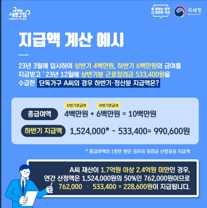 근로장려금 하반기분 신청 안내