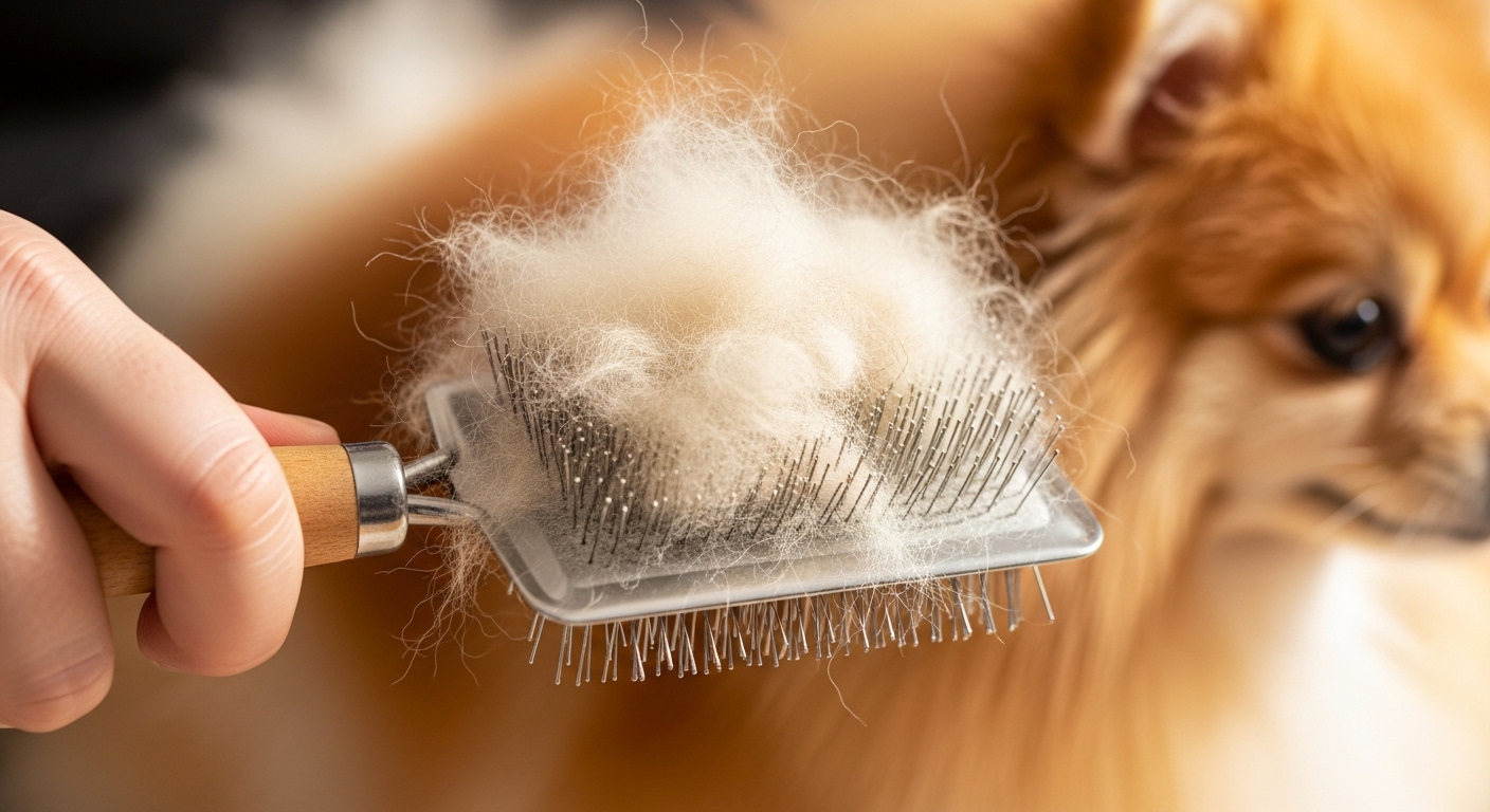 털 빠짐 폭탄! 매일의 빗질과 털갈이 관리 (이중모)