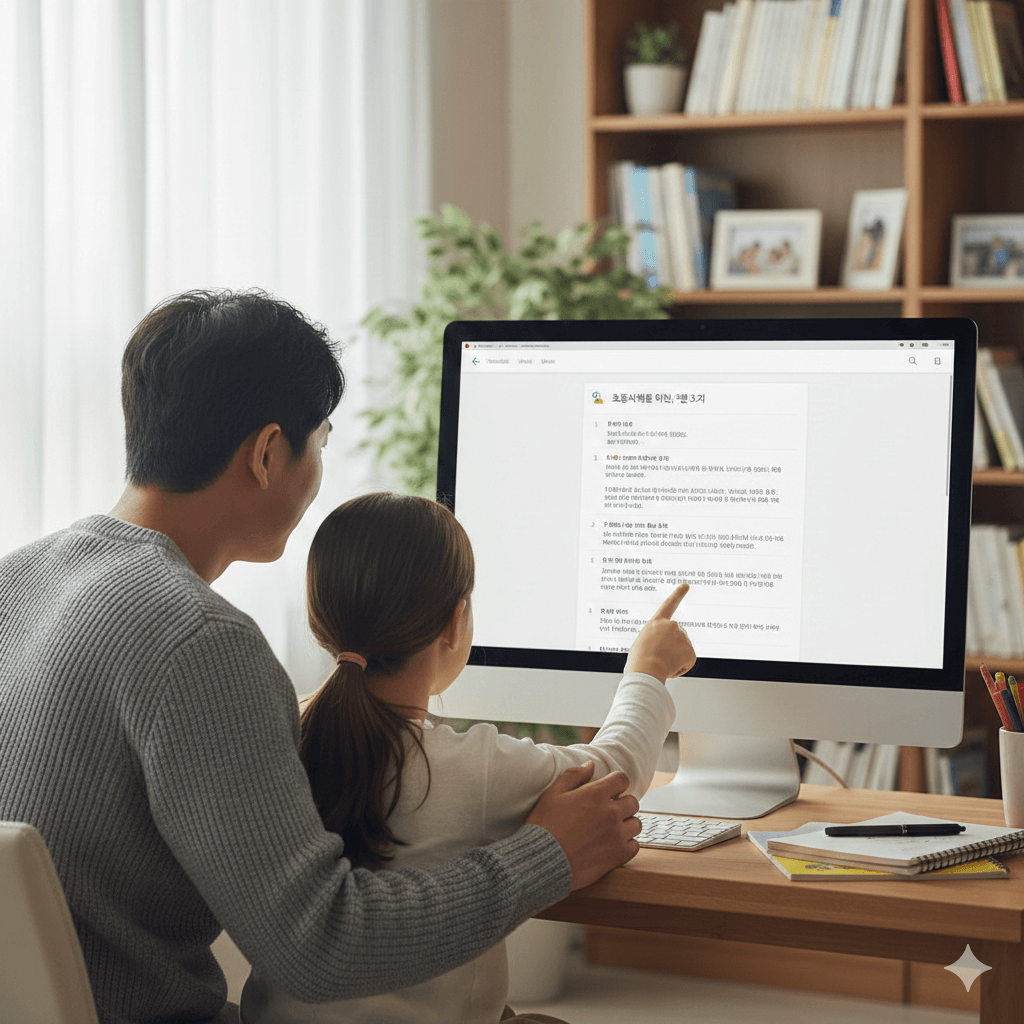 아이와 함께 챗GPT로 학습중인 사진