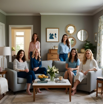 가구와 사람이 가득한 집