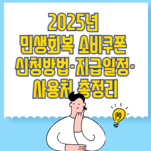 2025년 민생회복 소비쿠폰 신청방법·지급일정·사용처 총정리
