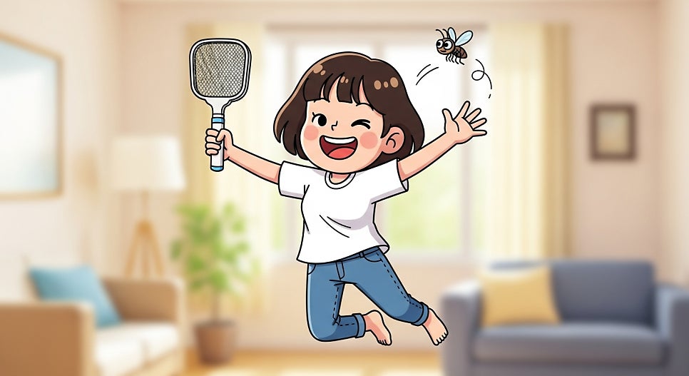 전기모기채 모기와의 전쟁 끝 올여름 꿀잠 예약 모기 파리 초파리까지 전기모기채 하나로 날려버리세요