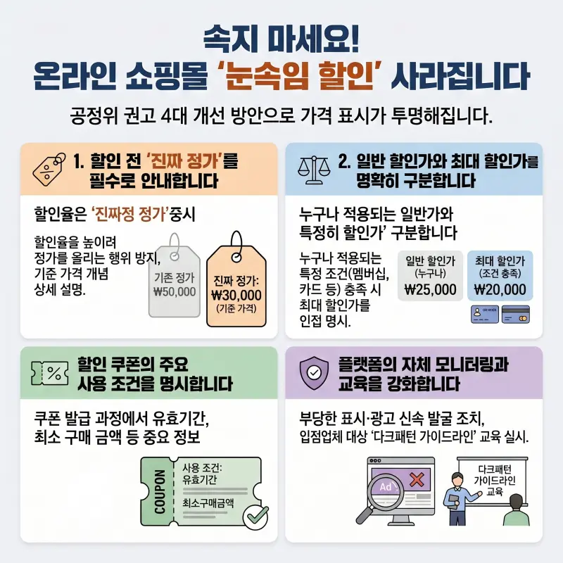 온라인 쇼핑몰 할인광고 개선 권고 4가지와 가격 표시 투명화