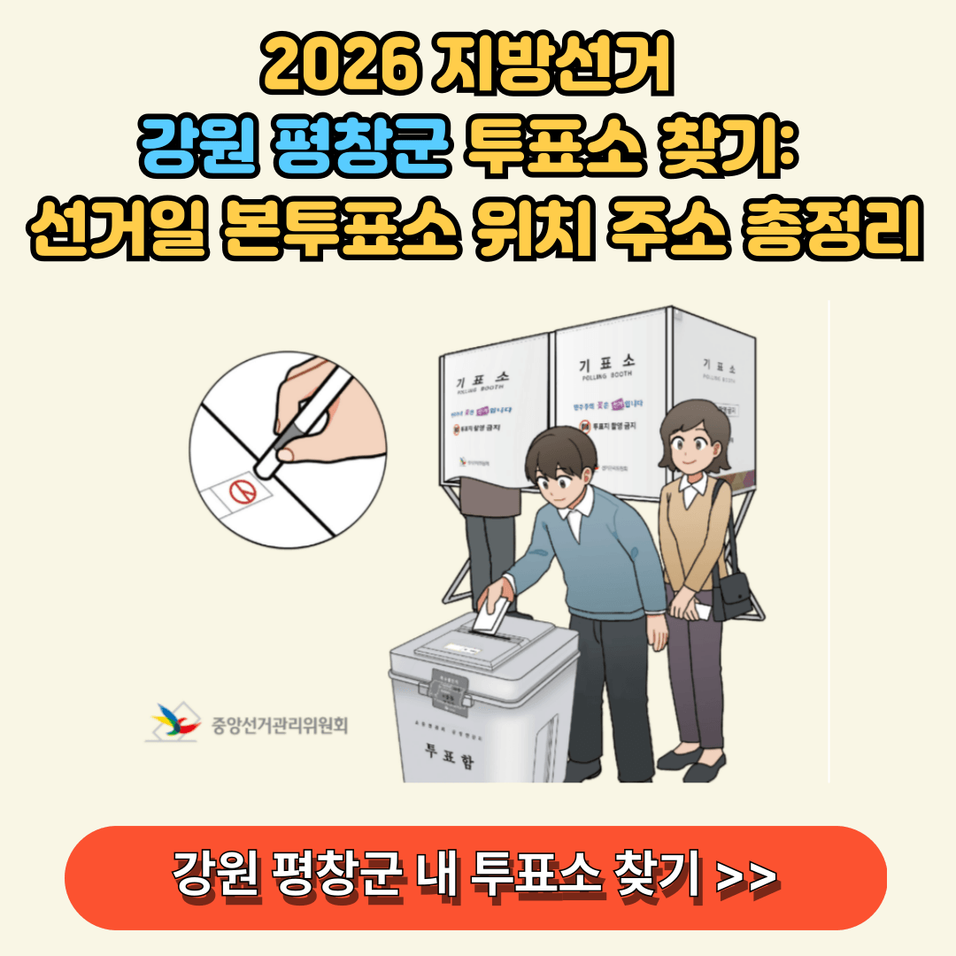 2026 지방선거 강원도 평창군 본투표소 위치 주소 찾기