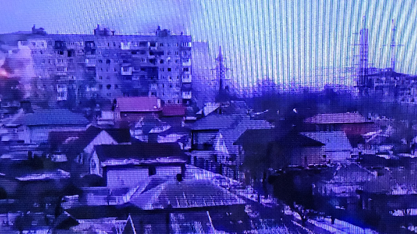 우크라이나 마리우폴 파괴 장면(국회연설 중 공개된 동영상 일부 이미지)