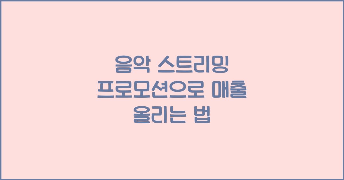 음악 스트리밍 프로모션