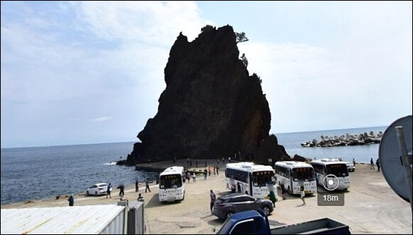 울릉도 거북바위 붕괴