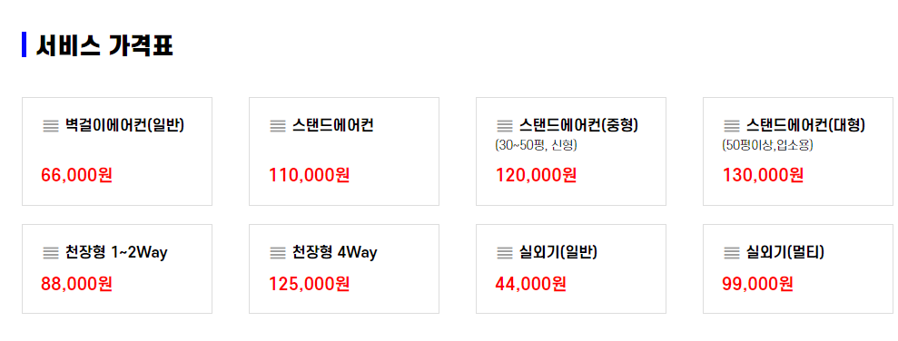 에어컨 종류별 가격대 소개