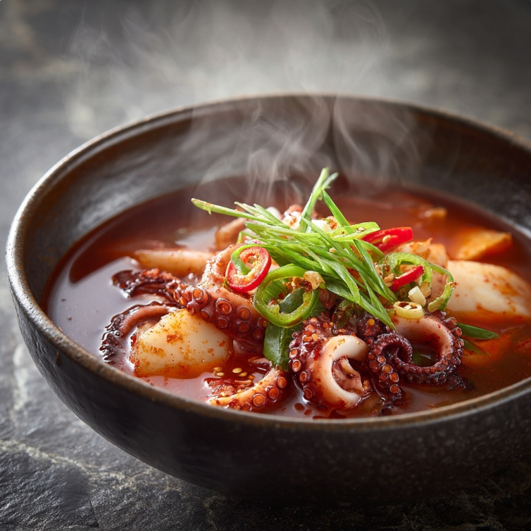 완성된 오징어무국 