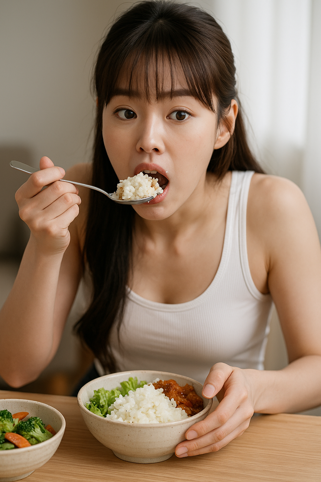 식사를 빠른 속도로 하는 사람