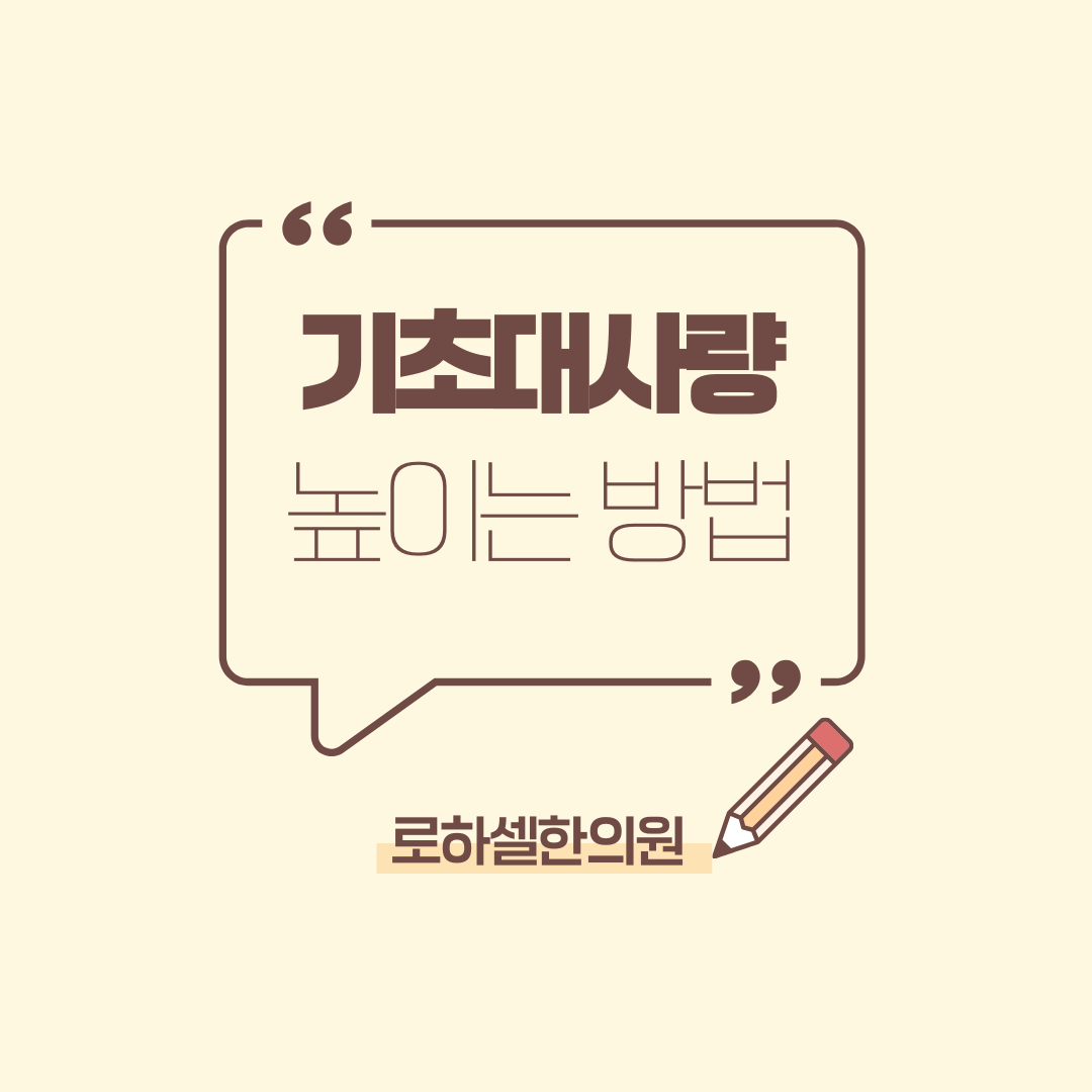 기초대사량 높이는 방법 아침밥 꼭 먹기