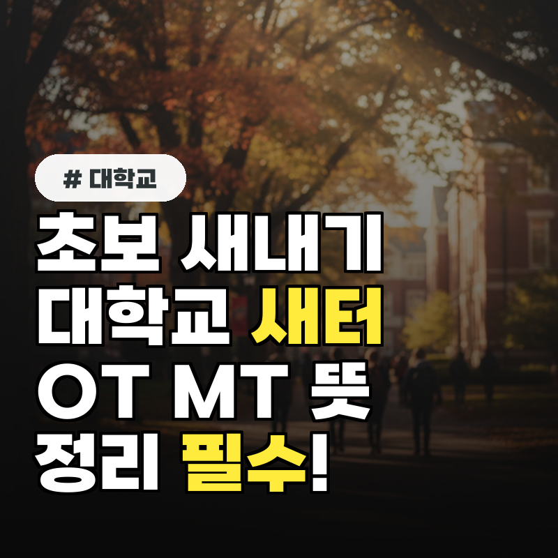 초보 새내기 필수! 대학교 새터, OT, MT 뜻 정리